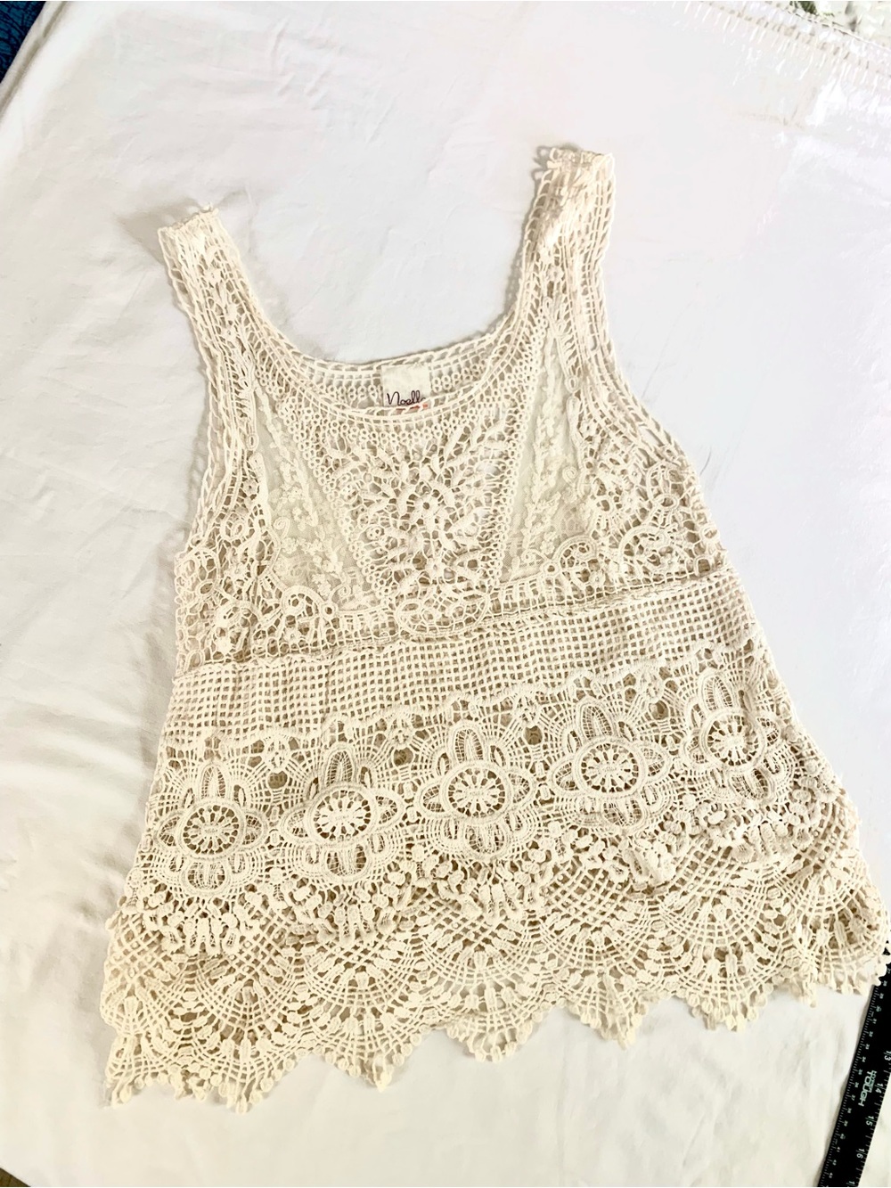 Noelle Cream Crochet Lace Sleeveless Top. L/XL